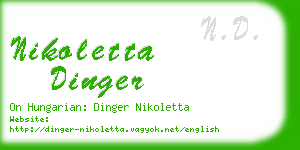 nikoletta dinger business card